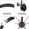 JIAMQISHI USB Headset with Noise-Cancelling Microphone – On-Ear Wired Headphones with In-Line Controls for PC & Laptop (USB + 3.5mm, Black)