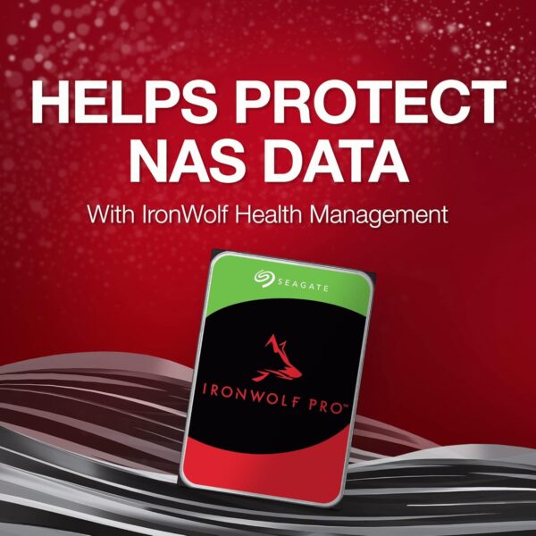 Seagate IronWolf Pro 8TB Enterprise NAS Internal HDD – 3.5” CMR, SATA 6Gb/s, 7200 RPM, 256MB Cache, RAID-Optimized (ST8000NT001)