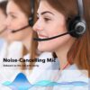 JIAMQISHI USB Headset with Noise-Cancelling Microphone – On-Ear Wired Headphones with In-Line Controls for PC & Laptop (USB + 3.5mm, Black)