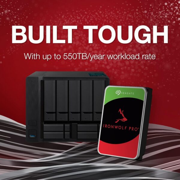 Seagate IronWolf Pro 8TB Enterprise NAS Internal HDD – 3.5” CMR, SATA 6Gb/s, 7200 RPM, 256MB Cache, RAID-Optimized (ST8000NT001)