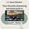 LG 27SR75U-W 27” 4K UHD IPS Smart Monitor – HDR10, USB-C 65W PD, webOS 23, AirPlay, Screen Share, Bluetooth, Built-in Speakers (White)
