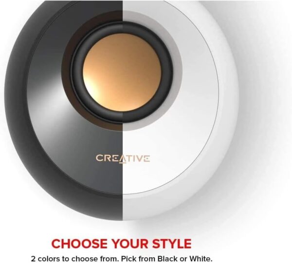 Creative Pebble 2.0 USB-Powered Desktop Speakers – Far-Field Drivers & Passive Radiators (Black)