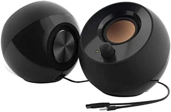 Creative Pebble 2.0 USB-Powered Desktop Speakers – Far-Field Drivers & Passive Radiators (Black)