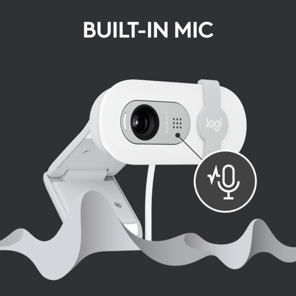 61895I6gV-L._AC_SL1500_ Logitech Brio 100 Full HD 1080p Webcam – Built-in Microphone & Privacy Shutter (White)