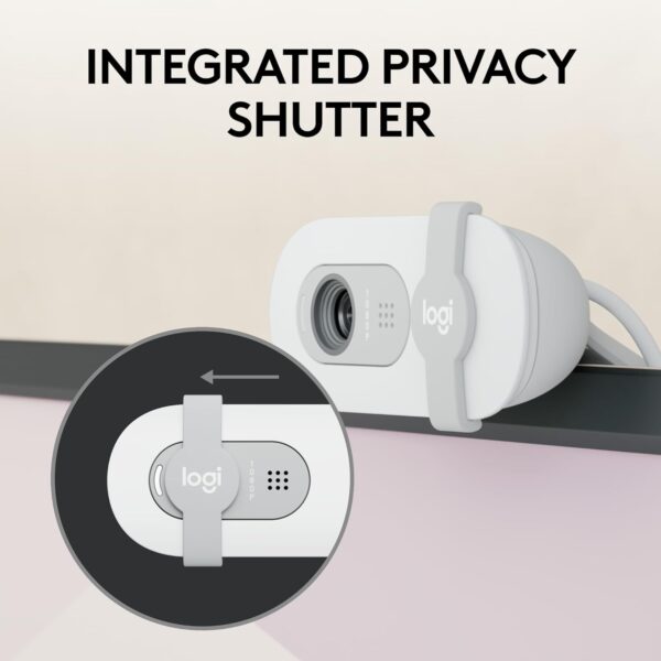 61G+S6MiAiL._AC_SL1500_ Logitech Brio 100 Full HD 1080p Webcam – Built-in Microphone & Privacy Shutter (White)