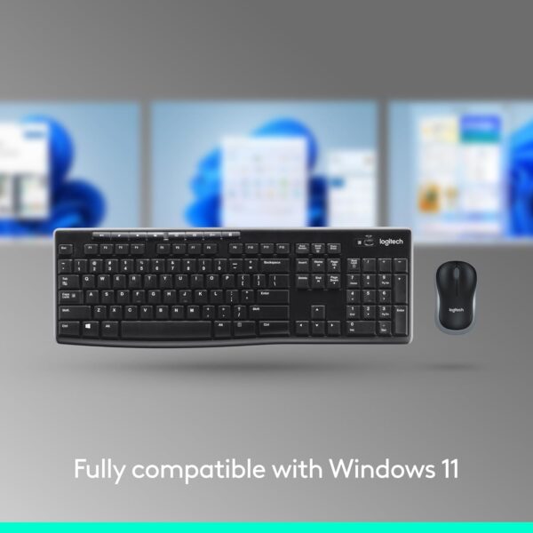 61dcHBwwTUL._AC_SL1500_ Logitech MK270 Wireless Keyboard and Mouse Combo – 2.4GHz, Full-Size Keyboard with 8 Multimedia Keys & Compact Mouse for PC and Laptop (Black)