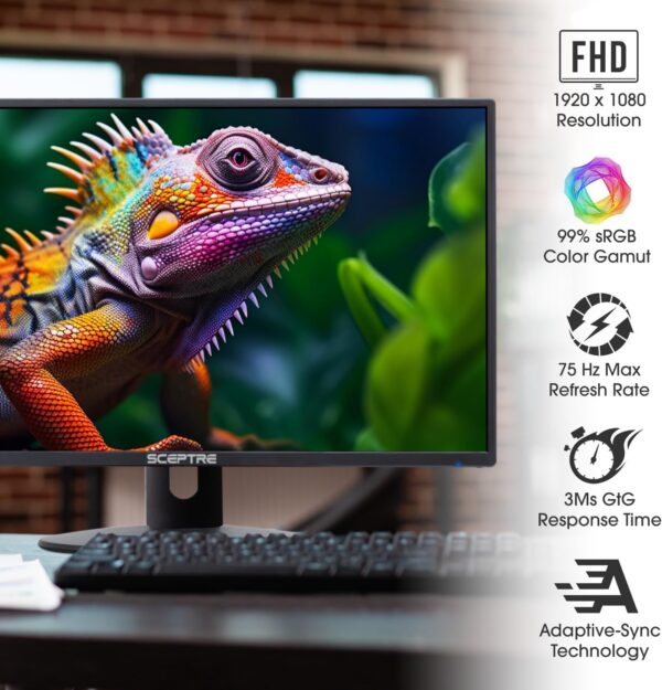 712yy-42lRL._AC_SL1500_ Sceptre 24-Inch Prime Monitor 1080p LED Display, 99% sRGB, 75Hz, Dual HDMI, VGA, Built-in Speakers (E248W-19203R 2025 Series)