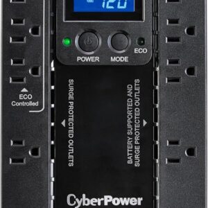 81Ey8UvWb3L._AC_SL1500_ CyberPower EC650LCD Ecologic UPS Battery Backup & Surge Protector – 650VA / 390W, LCD Display, 8 Outlets, ECO Mode